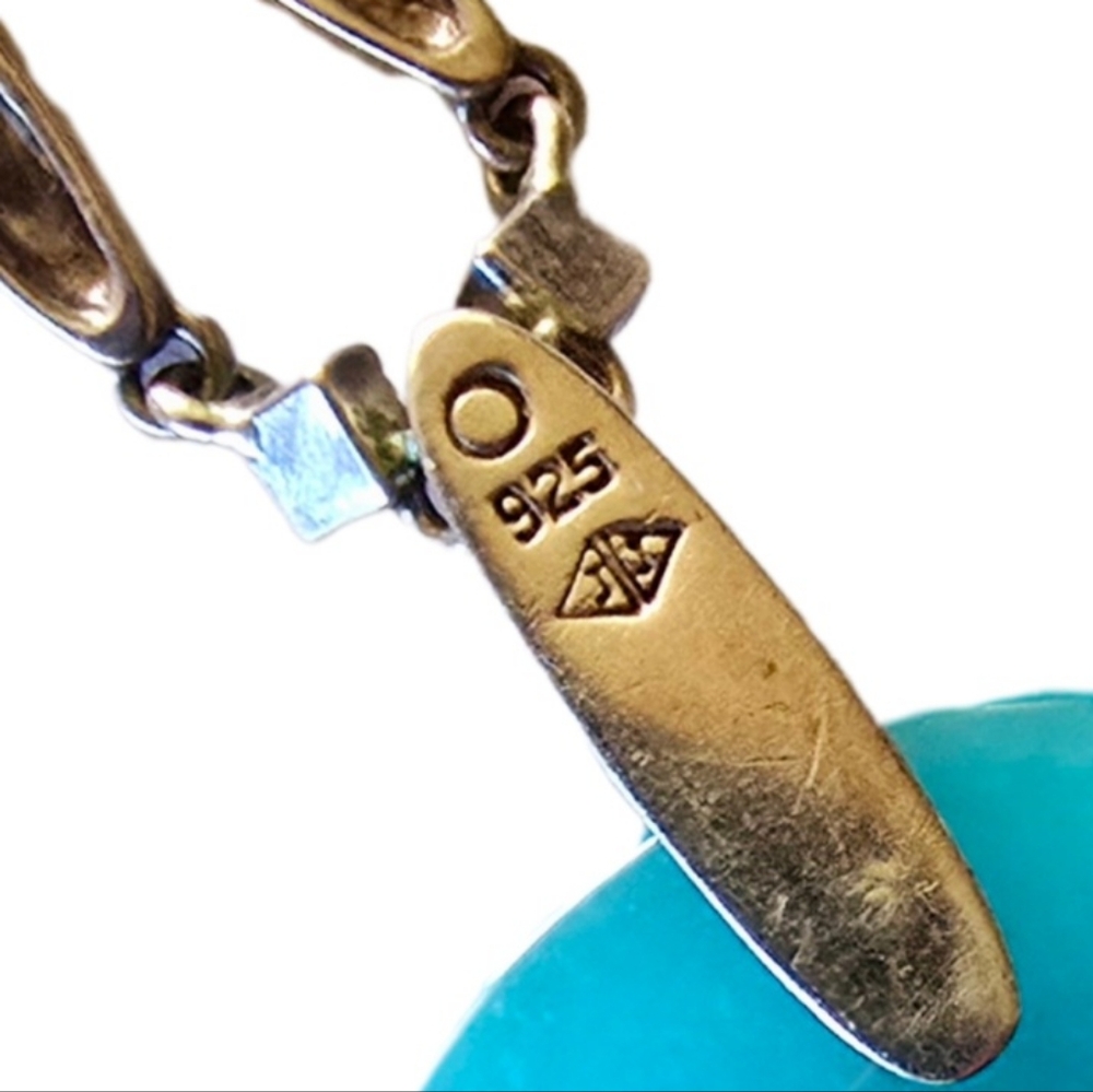 Aqua Teal Faceted Judith‎ Jack Pendant Necklace Marcasite .925 Sterling - Picture 4 of 6